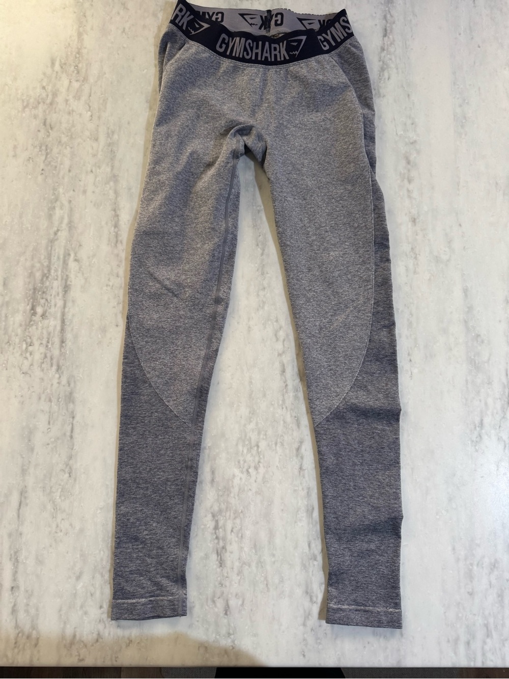 Gymshark Neutral Heather Gray Logo Workout Athletic Gym Exercise Leggings S